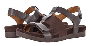Spenco Womens Anabel Hook & Loop Sandal 7 Wide EU 37.5 French Roast Brown NIB